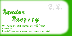nandor maczity business card